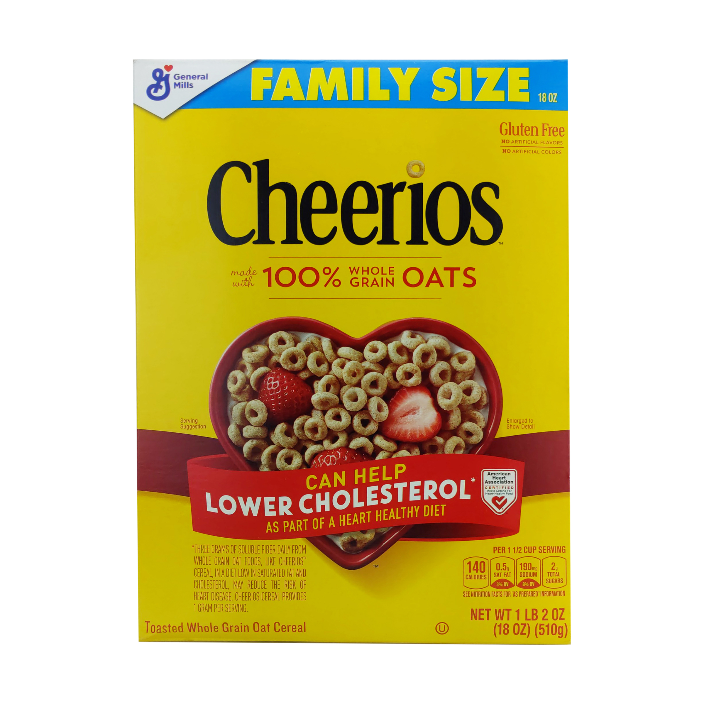 Cheerios Toasted Whole Grain Oat Cereal, Original, Family Size Box, 18 oz